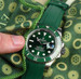 Everest Curved Rubber Strap Green EH5 with Tang Buckle for Rolex Sports Models