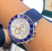 Everest Curved Rubber Strap Blue for Rolex Yacht-Master II