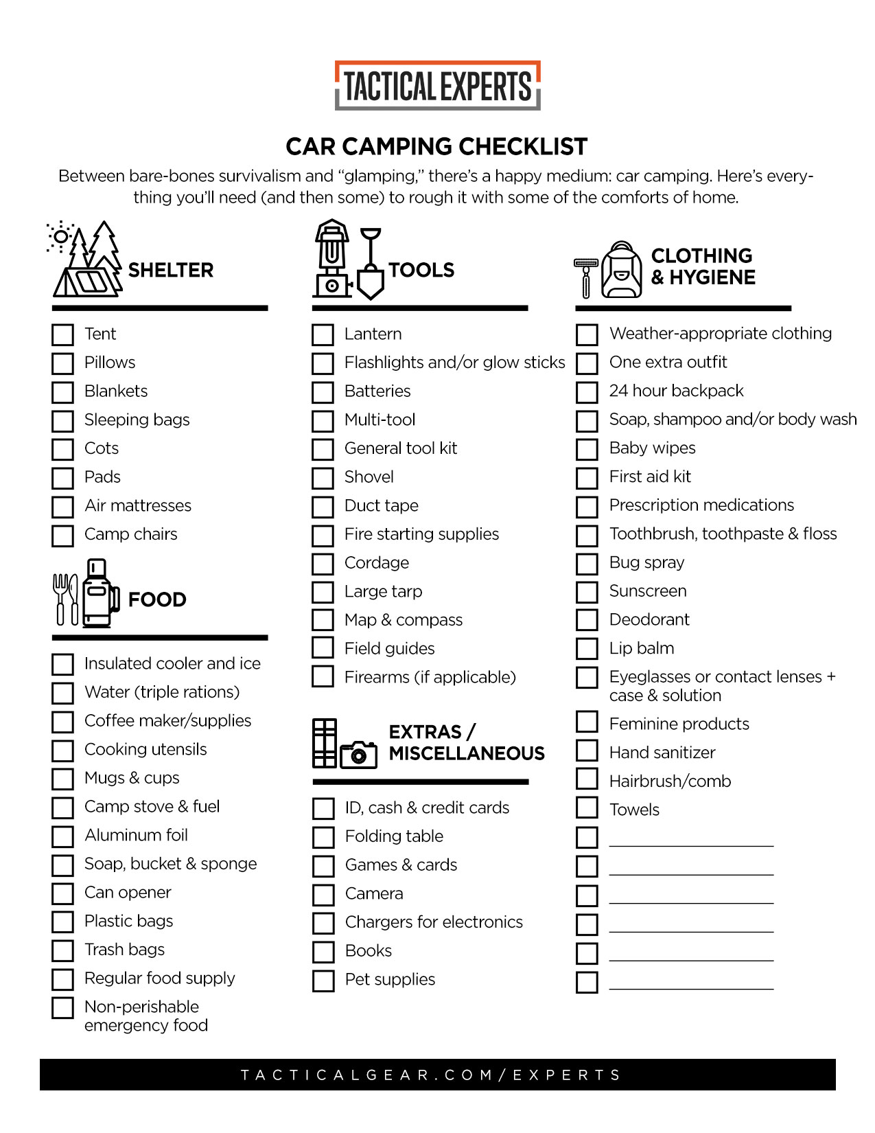 Car Camping Checklist Infographic Full