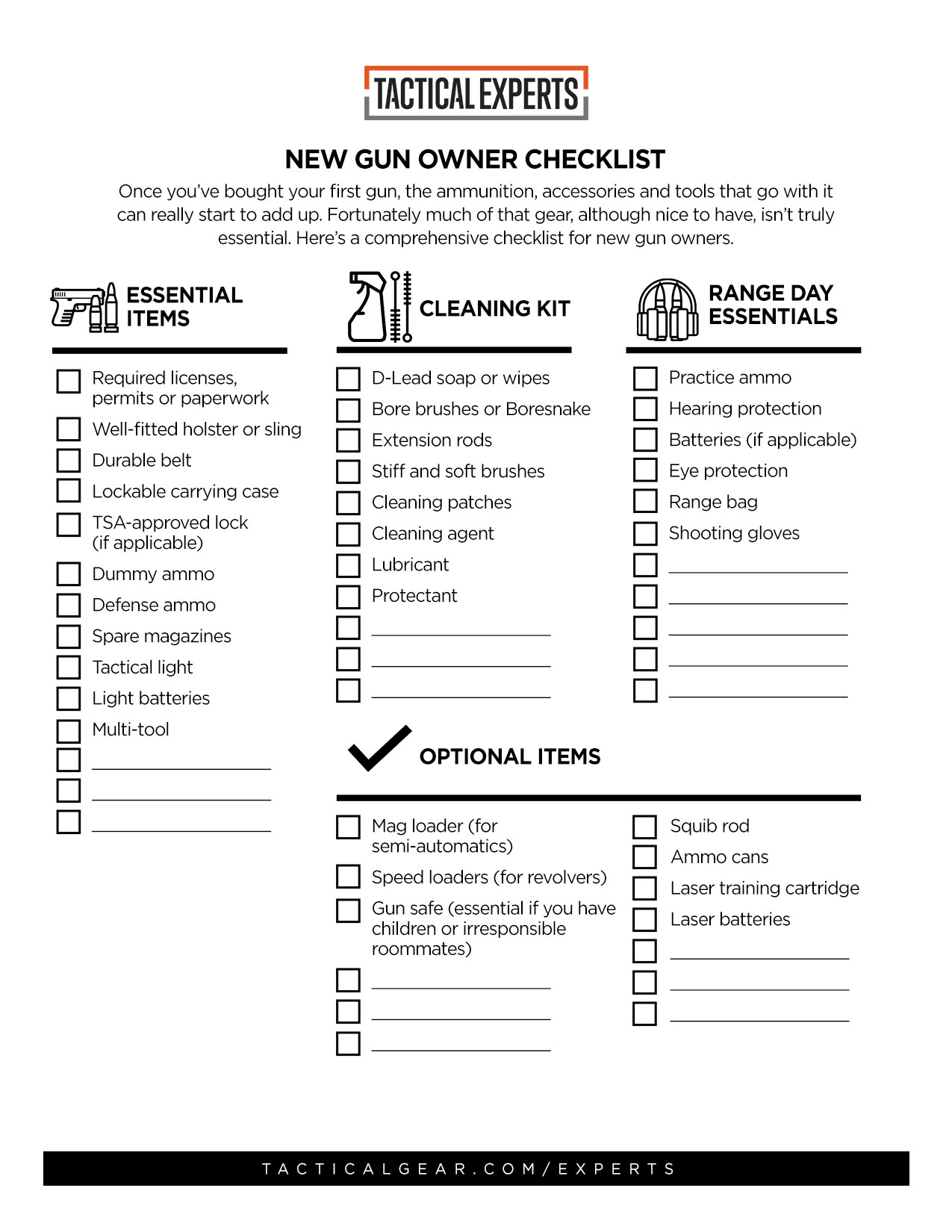 New Gun Owner Checklist Infographic Full