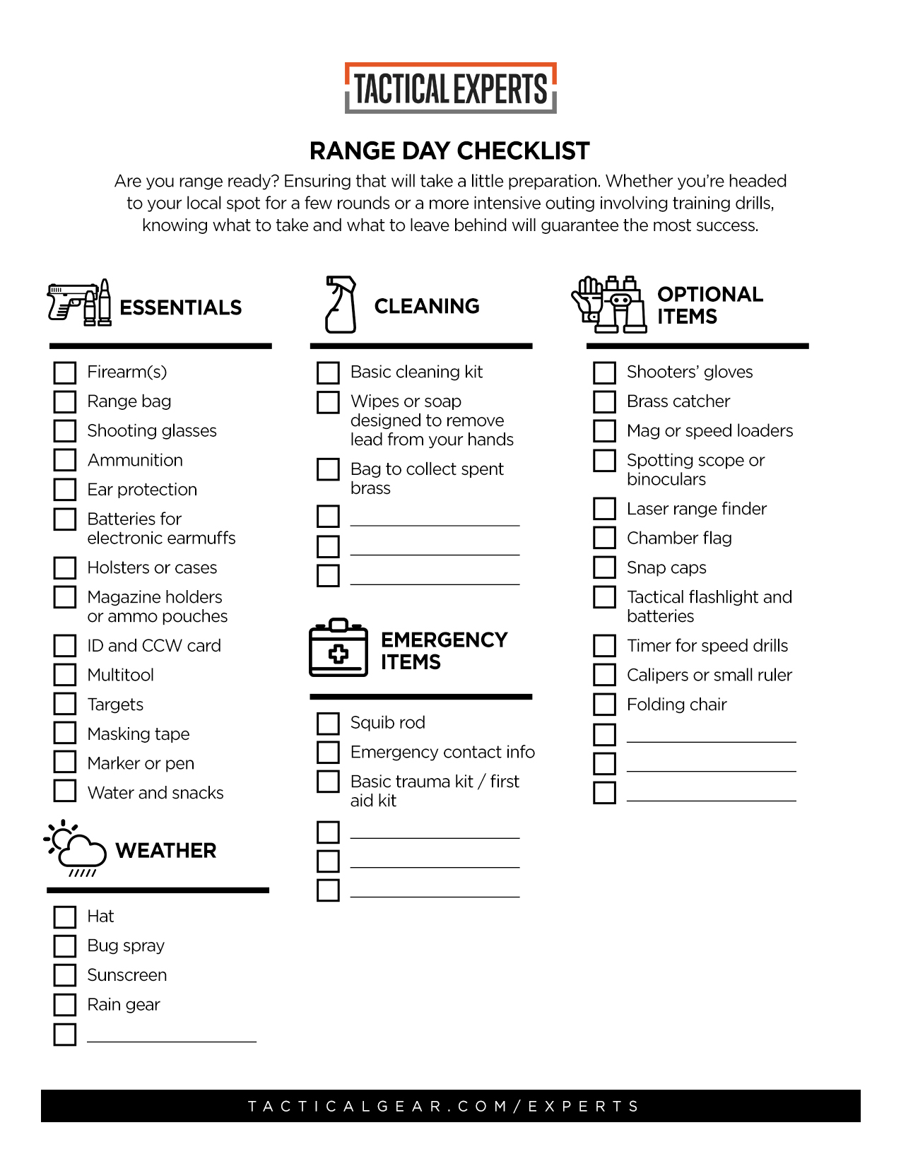 Range Day Checklist Infographic Full