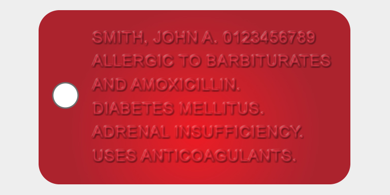 Emergency Medical Dog Tags