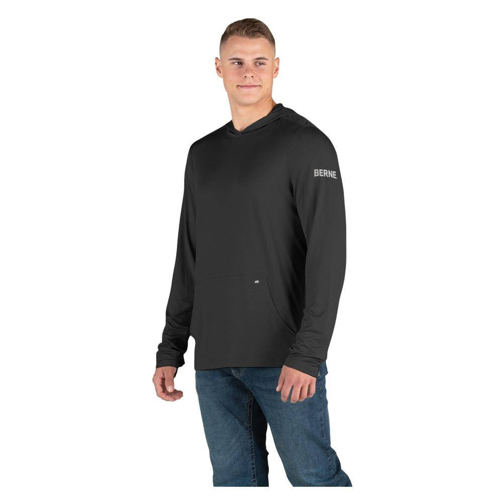 Men's Berne Workwear Long Sleeve Hooded UPF Sun Shirt