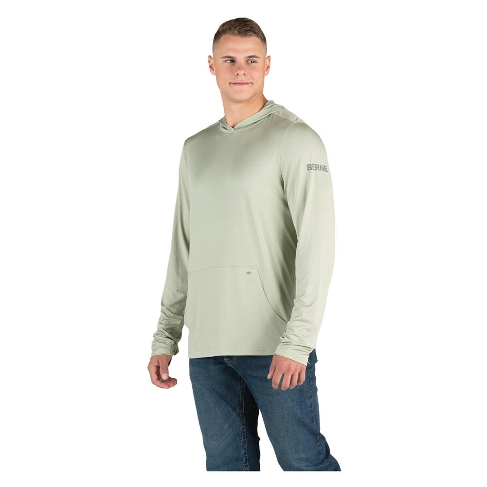 Men's Berne Workwear Long Sleeve Hooded UPF Sun Shirt