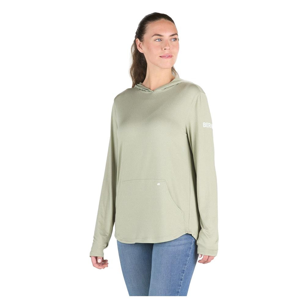 Women's Berne Workwear Long Sleeve Hooded UPF Sun Shirt