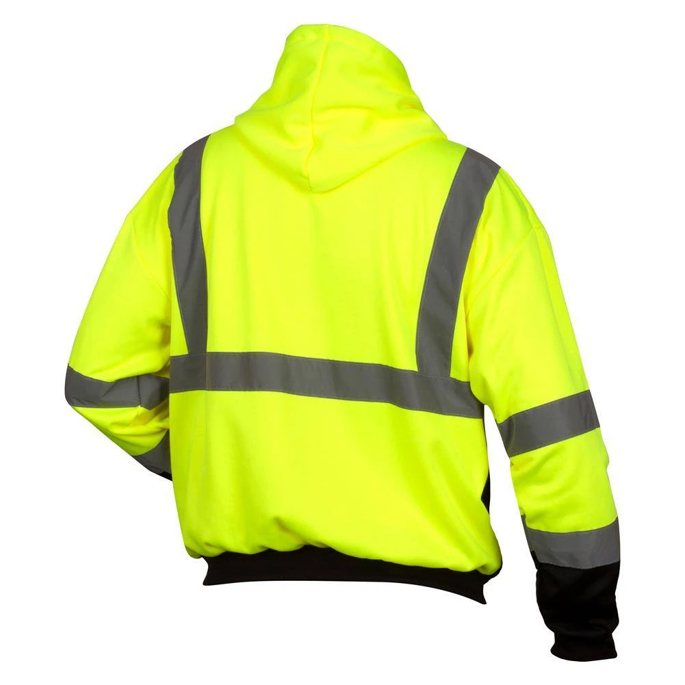 Men's Pyramex Hi-Vis Lime Zipper Sweatshirt