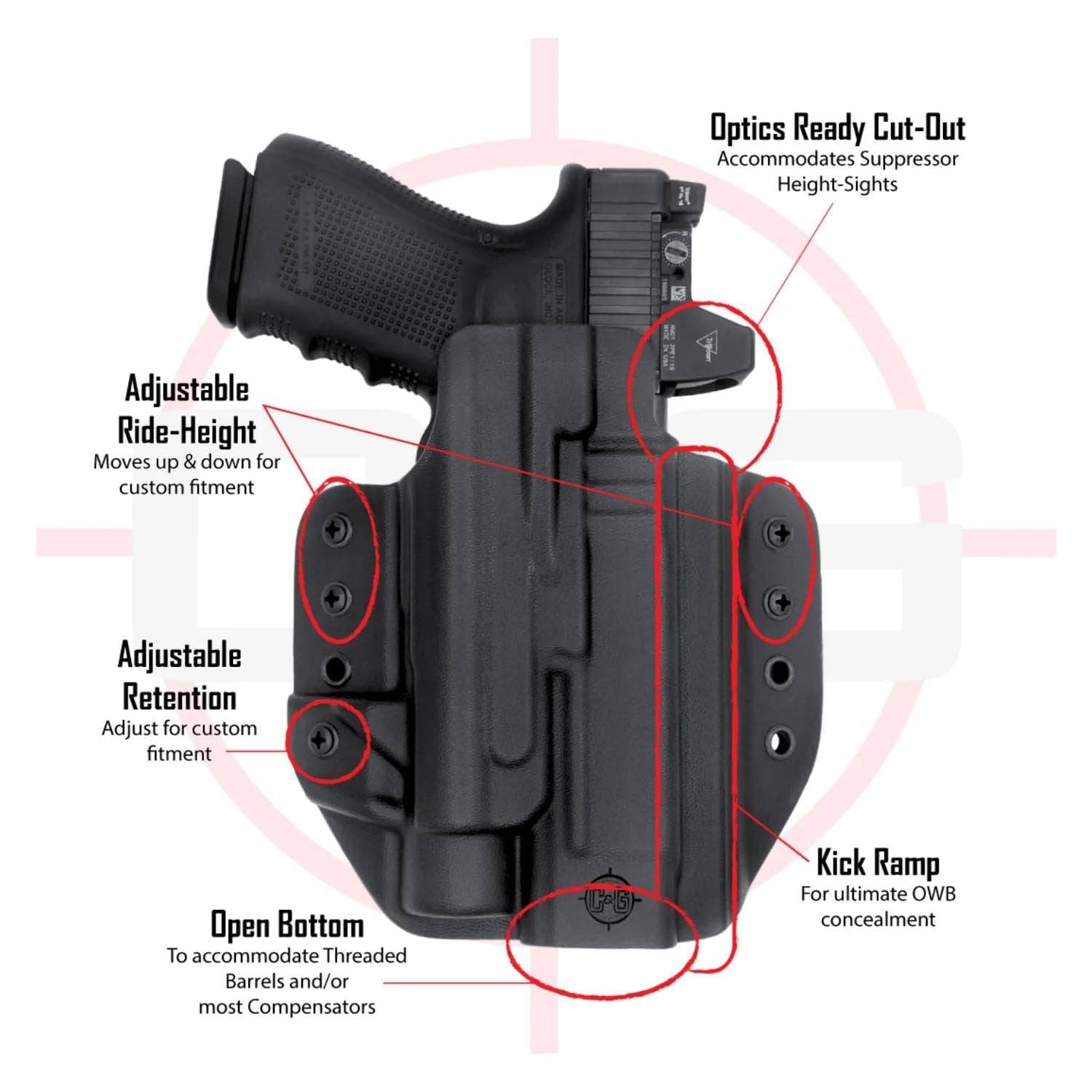C&G Holsters OWB Tactical Kydex Holster