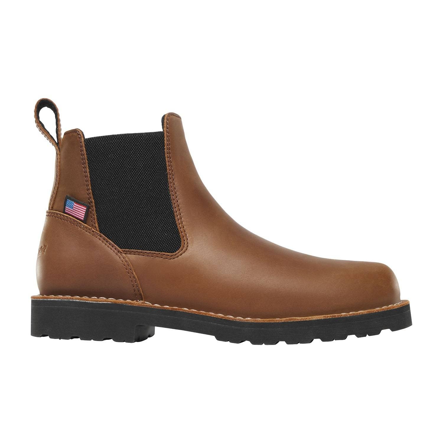 Danner Men's Bull Run Chelsea 6" Tobacco Black Heel Boots