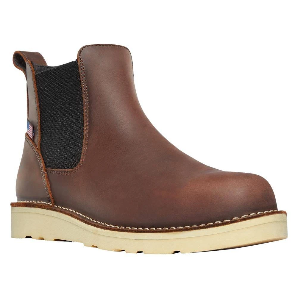 Danner Men's Bull Run Chelsea 6" Tobacco Black Heel Boots