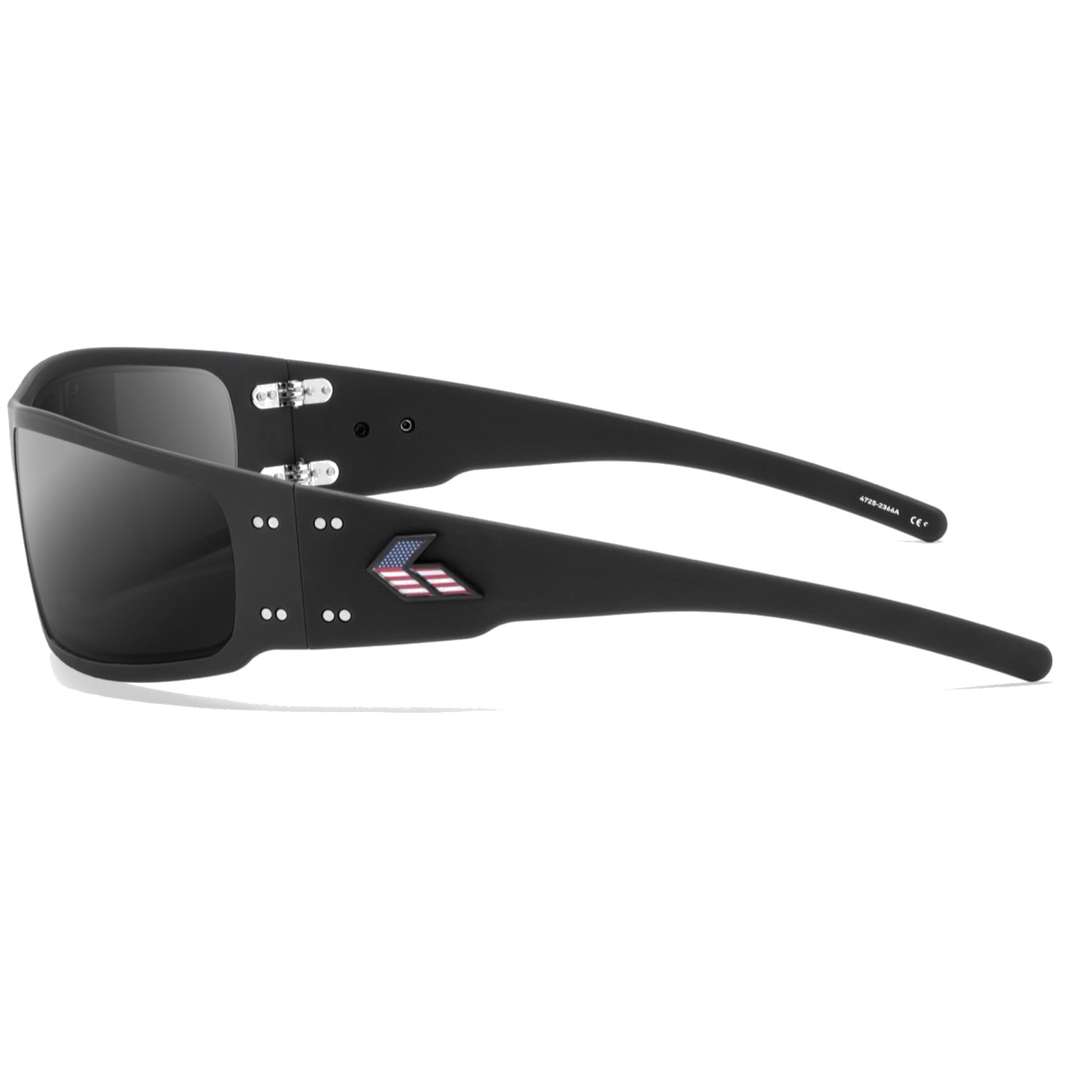 Gatorz Magnum Polarized Sunglasses, Black with Patriot G Logo & Smoke OPz