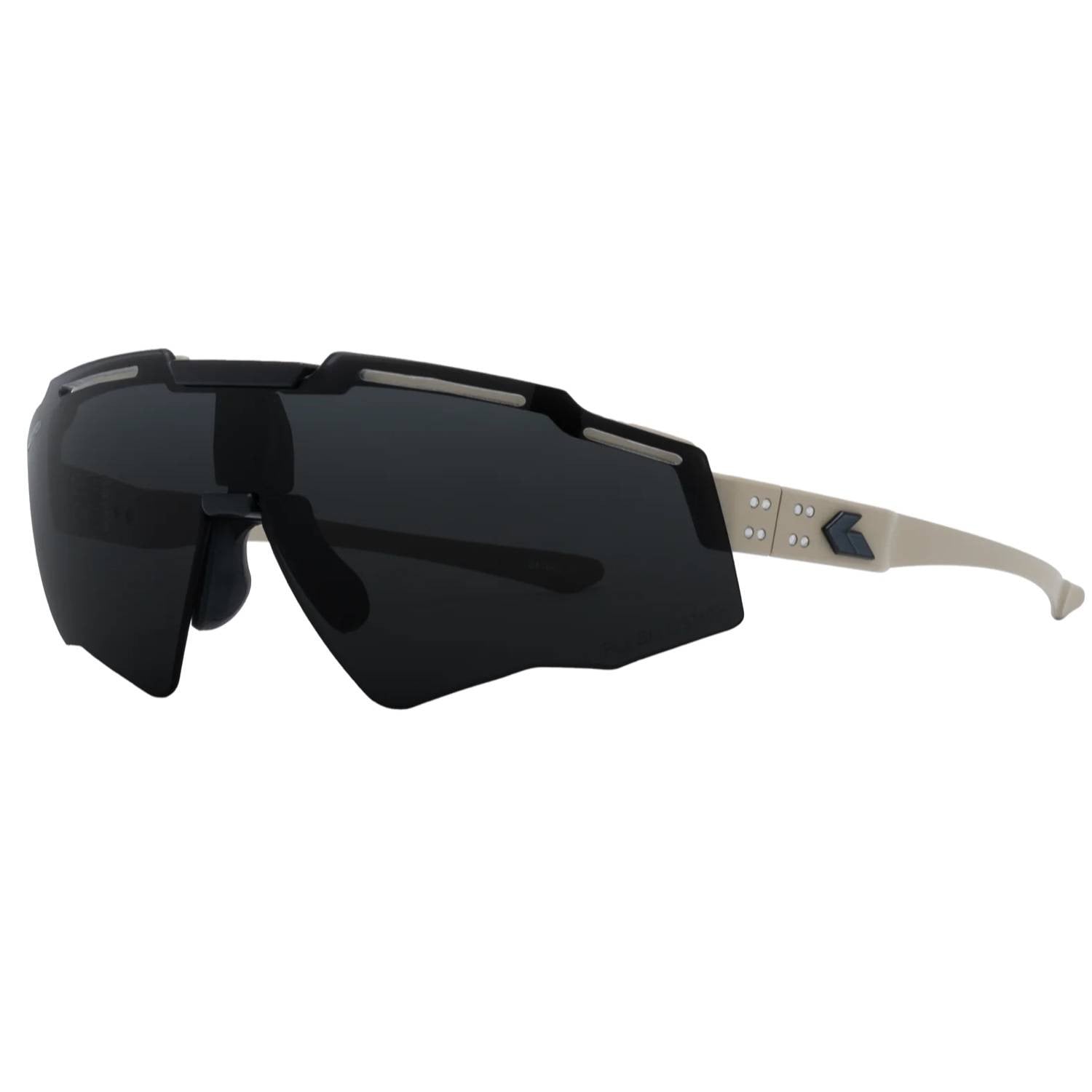 Gatorz Blastshield B2 ANSI MILSPEC Polarized Sunglasses, Black Logo & Smoke Polarized