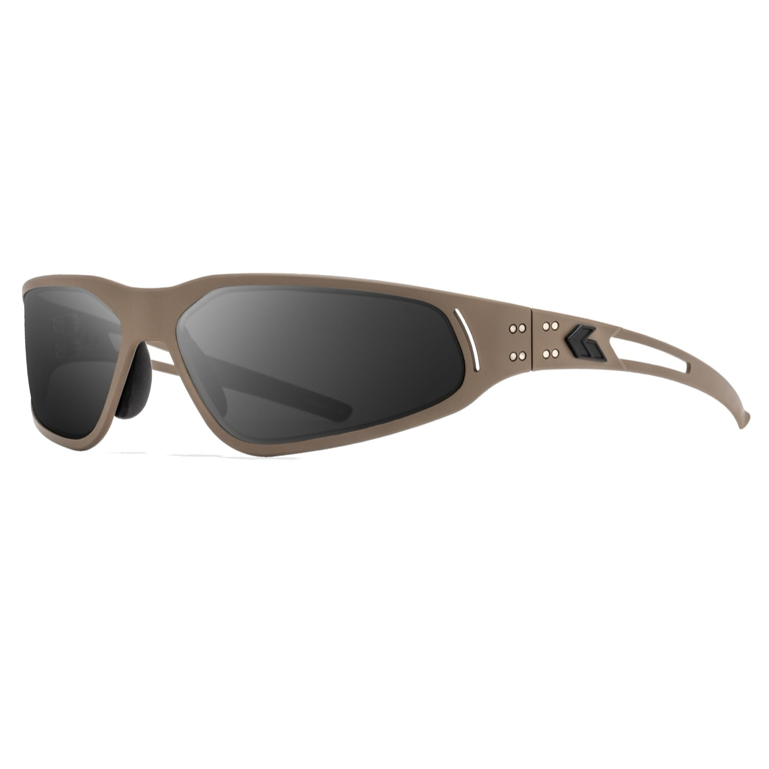 Gatorz Revenant ANSI MILSPEC Sunglasses, Tan with Black Logo & Smoke