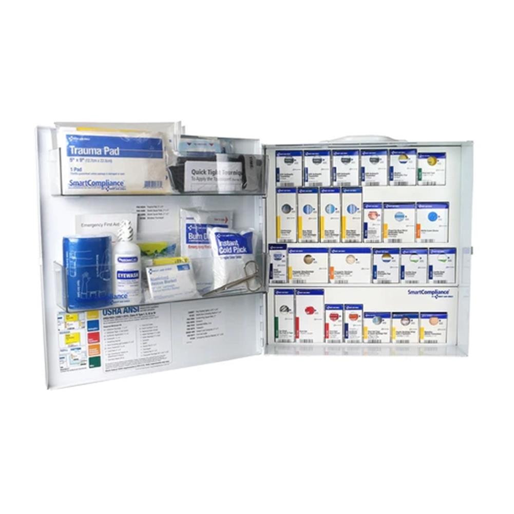 First Aid Only SmartCompliance Large ANSI 2021 B Metal First Aid Cabinet without Meds for Food Service
