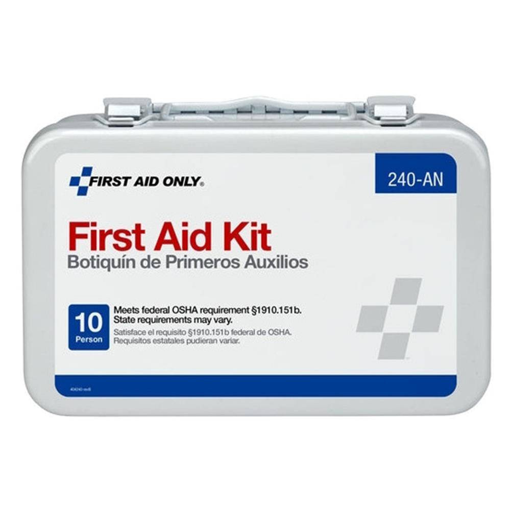 First Aid Only 10 Unit First Aid Kit, Metal Case, OSHA Compliant