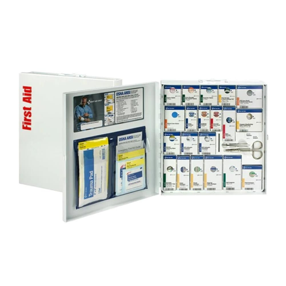 First Aid Only 50 Person Large Metal SmartCompliance First Aid Cabinet with Medication