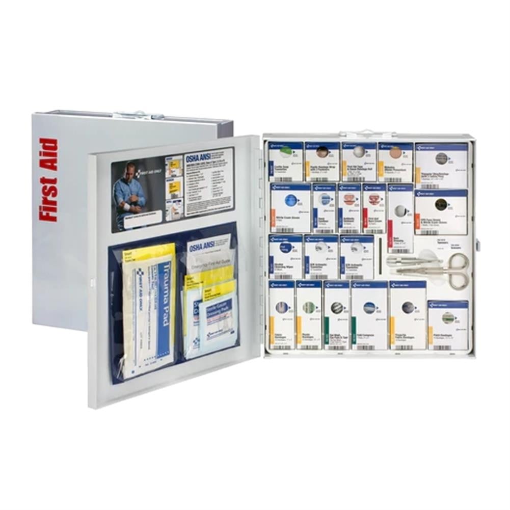 First Aid Only 50 Person Large Metal SmartCompliance First Aid Cabinet without Meds
