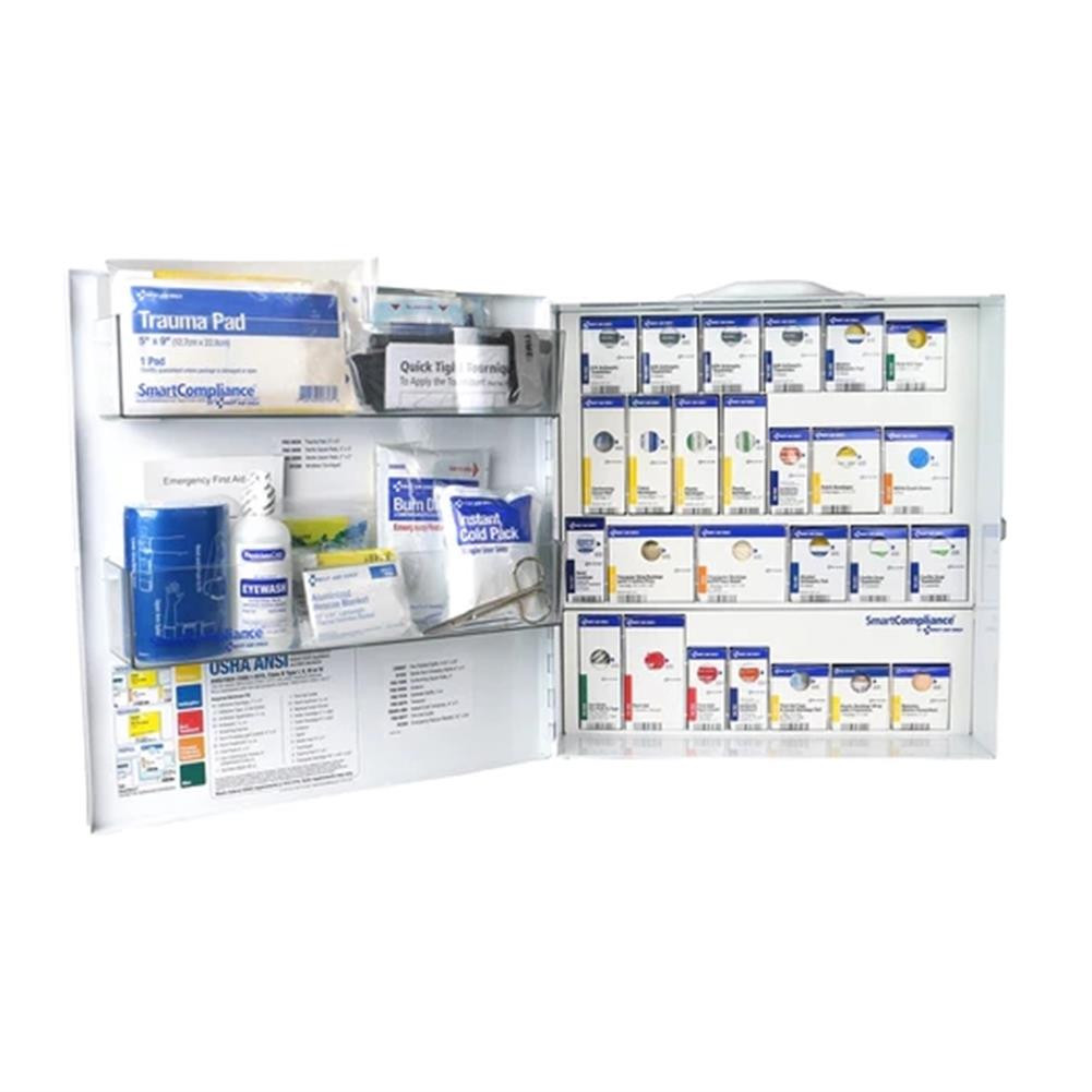 First Aid Only 100 Person SmartCompliance Large ANSI 2021 B Metal First Aid Cabinet without Meds