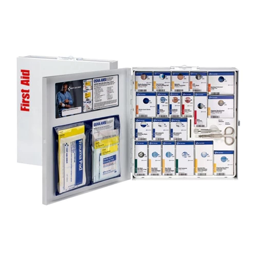 First Aid Only 50 Person Large Metal SmartCompliance Food Service First Aid Cabinet without Meds