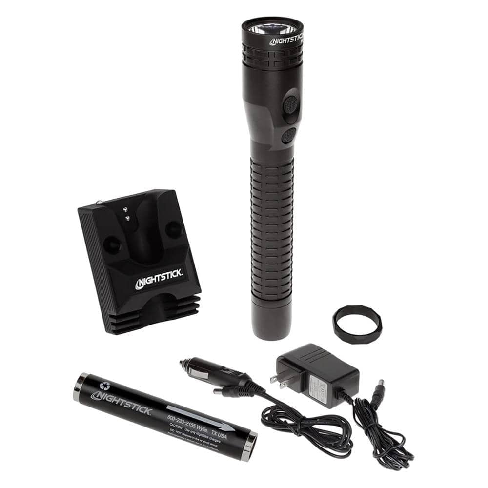 Nightstick Metal Dual-Light Rechargeable Flashlight with Magnet