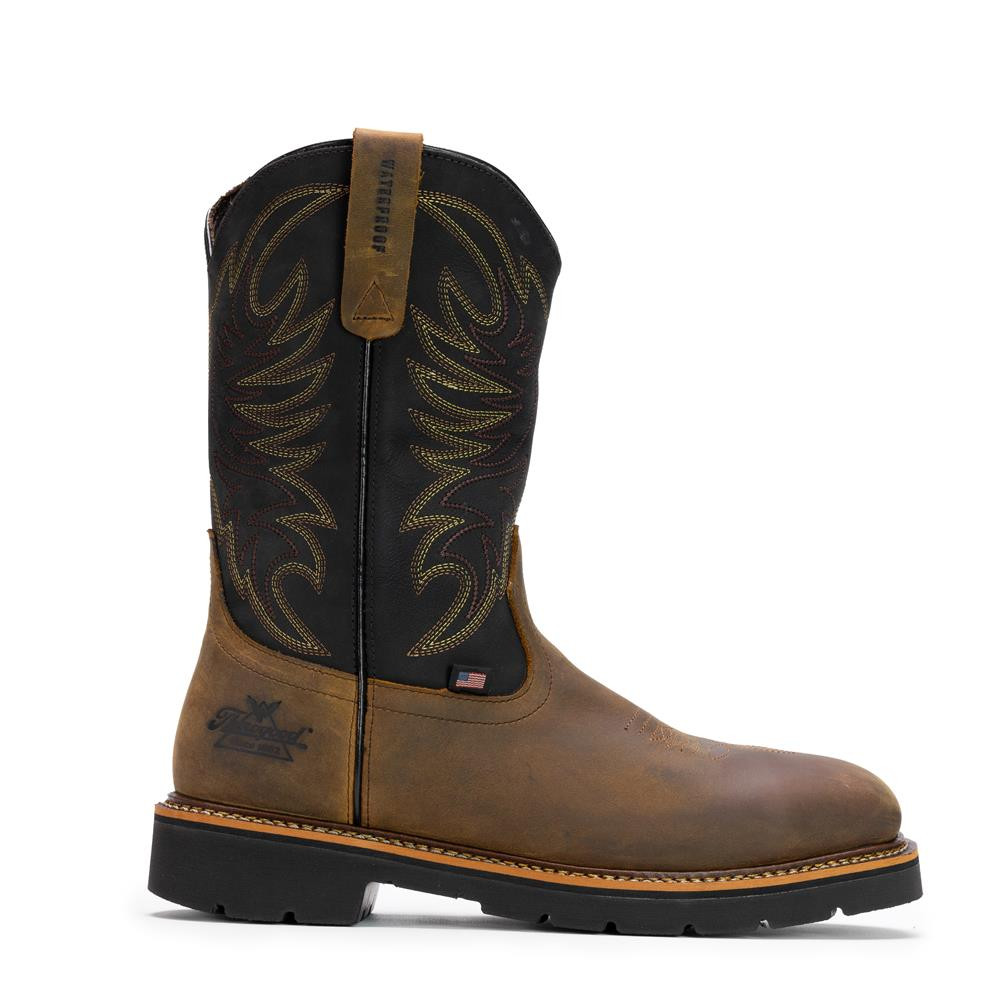 Men's Thorogood American Heritage Square Toe Wellington Waterproof Steel Toe Boots