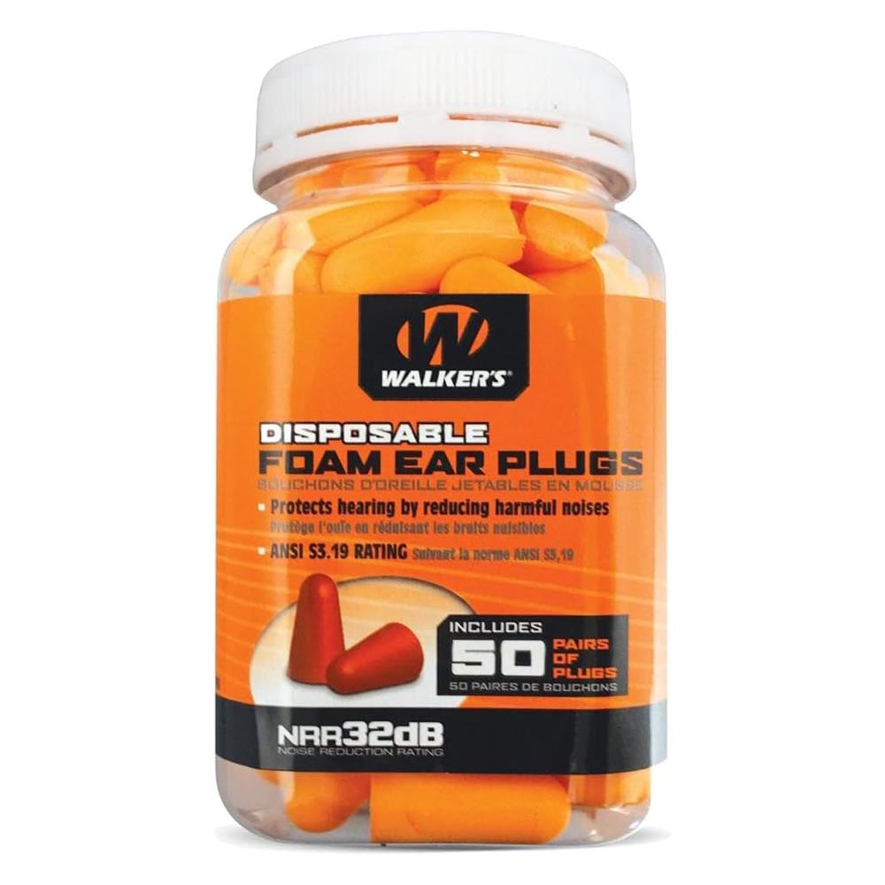 Walker's Foam Ear Plug Jar 50 Pair