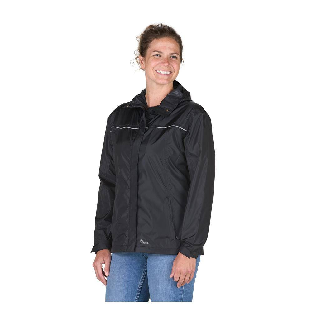 Women's Berne Workwear Coastline Lightweight Hooded Rain Jacket