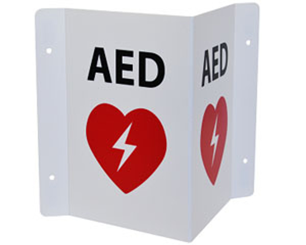 Triangular AED Wall Sign