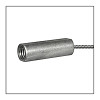 Cable end with double D cross section is stronger than the 1/8" aircraft cable.
