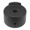 There is a 1/4-20 set screw to lock the pipe rotation, and an inspection hole to verify that the pipe is fully inserted