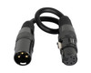 Adapter 3 Pin Male XLR To 5 Pin Female XLR Turnaround