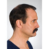 Kryolan Mustache Long (Style 09214) in Black. Profile view. Sold by Norcostco.