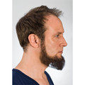 Kryolan Full Beard (Style 09236) in Brown. Profile view. Sold by Norcostco.