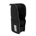Bdellium Golden Triangle Stand Up Pouch in Black (unzipped). Sold by Norcostco.