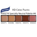Graftobian HD Creme Palette Specialty Neutral 4 Color Chart
