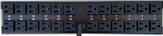 DMX24DIM-2U rear, with grounded outlets