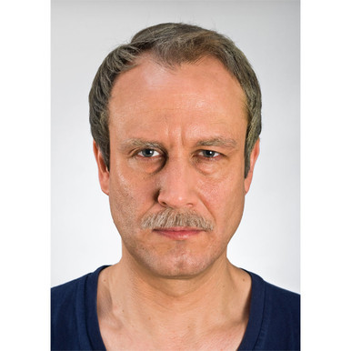 Kryolan Mustache (Style 09212) in Grey. Sold by Norcostco.