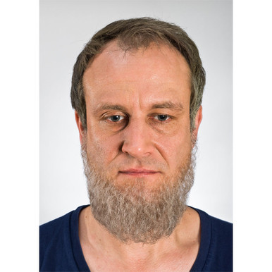 Kryolan Full Beard (Style 09235) in Grey. Sold by Norcostco.