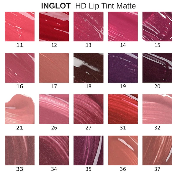 INGLOT HD Lip Tint Matte Colors