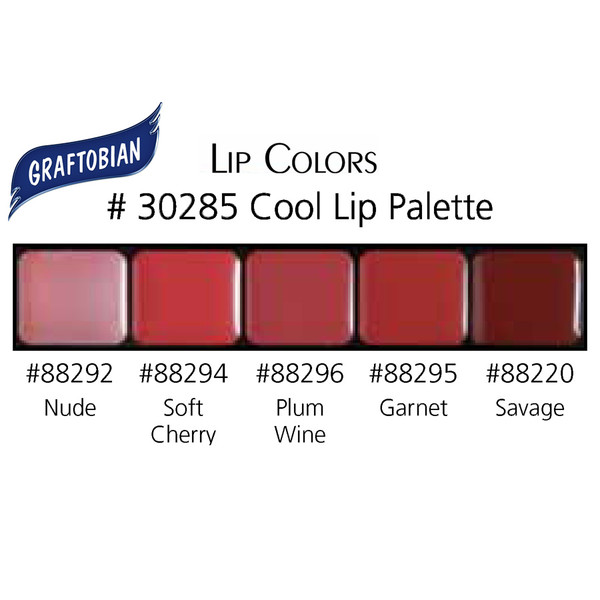 Graftobian Lip Palette Cool Color Chart