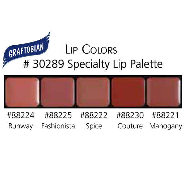 Graftobian Lip Palette Specialty Color Chart