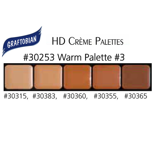 Graftobian HD Creme Palette Warm 3 Color Chart
