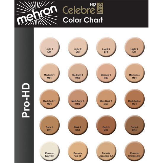 Mehron Celebre Cream Foundation Colors