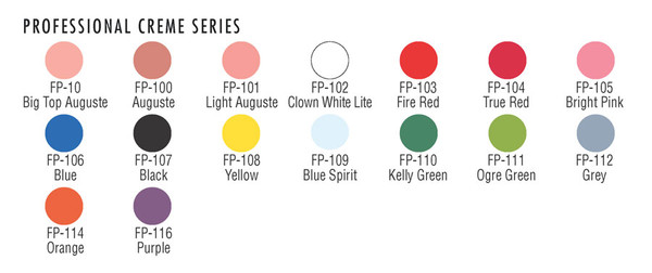 Ben Nye Professional Creme Colors Chart