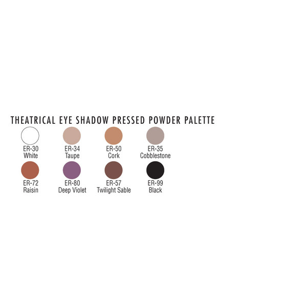 Ben Nye Theatrical Eye Shadow Palette Color Chart