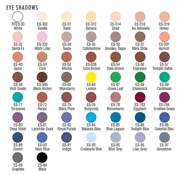 Ben Nye Pressed Eye Shadow Tablet Colors
