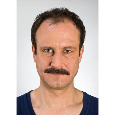 Kryolan Mustache (Style 09212) in Brown. Sold by Norcostco.