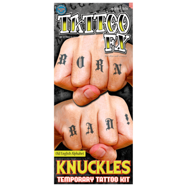 Tinsley Transfers Knuckles Tattoo - Old English Alphabet