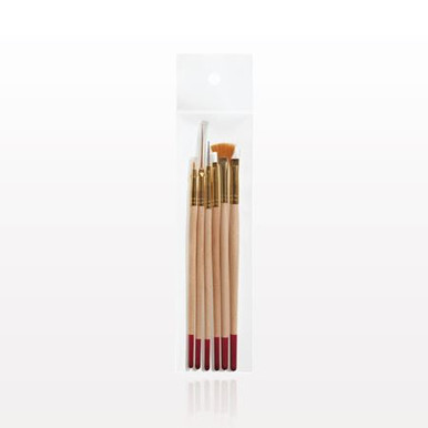 6 Piece Taklon Professional Nail Brush Set (in packaging). Sold by Norcostco.