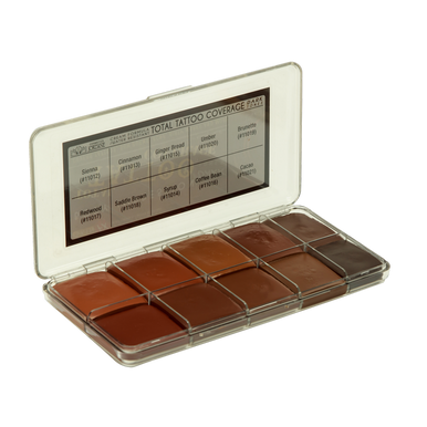 Jordane Total Tattoo Palette in Dark. Open lid. Sold by Norcostco.