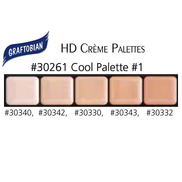 Graftobian HD Creme Palette Cool 1 Color Chart